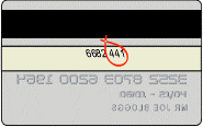 Diagram showing the location of the Security Code on an example Credit Card.