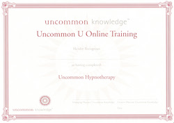 Uncommon Hypnotherapy certificate